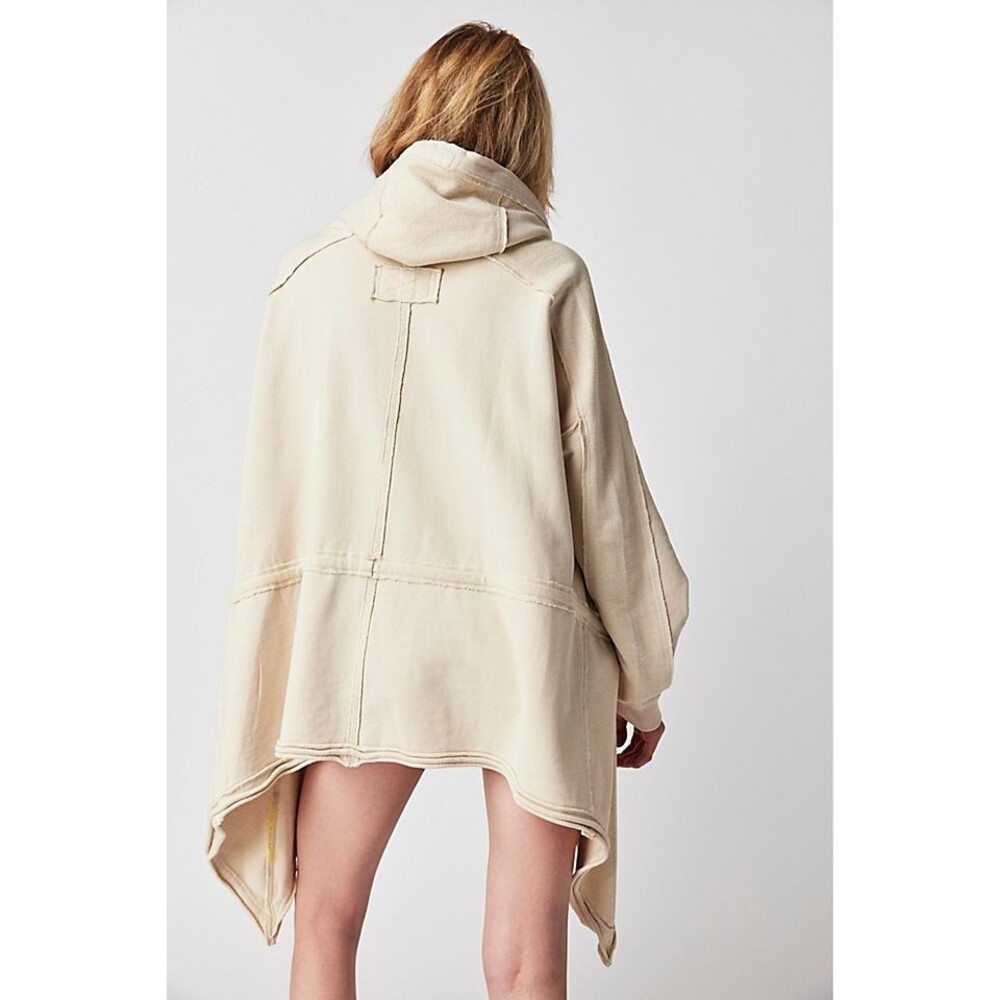 We The Free Womens Size Medium Drapey Oversized Oyster Beige Emilia Cardigan - Picture 3 of 9